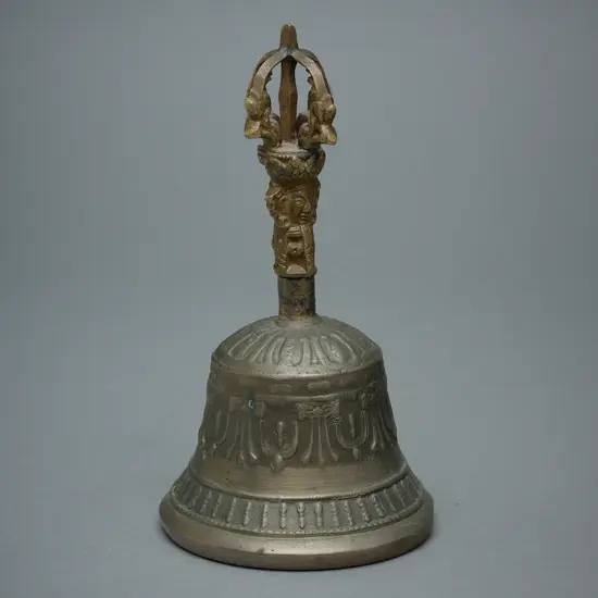 Tibetan brass Dorje prayer bell,